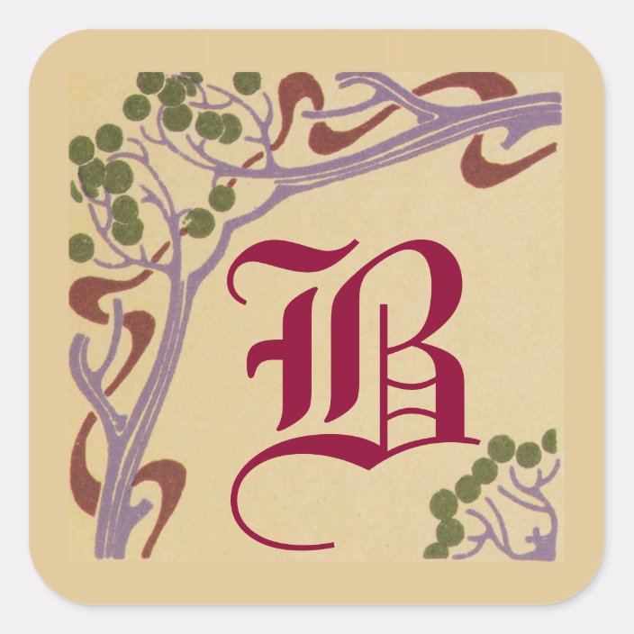 Capital Letter B Art Nouveau Stickers By Janz | Zazzle.com