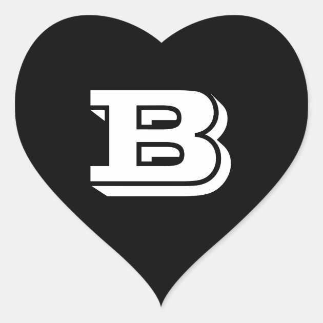 Capital Letter B Black Heart Stickers By Janz | Zazzle.com