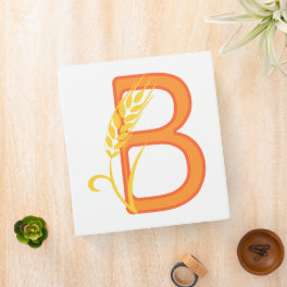 Capital letter B floral monogram 3 Ring Binder