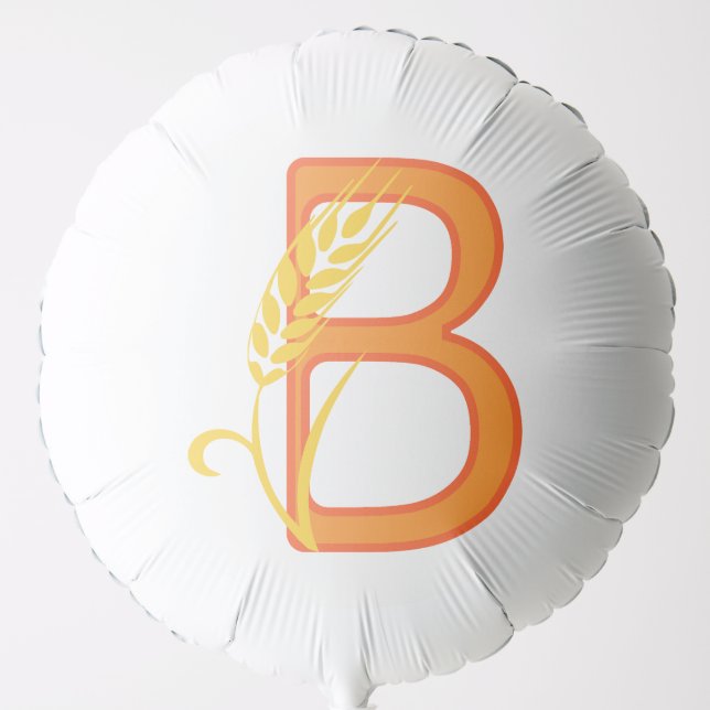 Capital letter B floral monogram Balloon (Front)