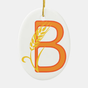 Capital letter B floral monogram Ceramic Ornament