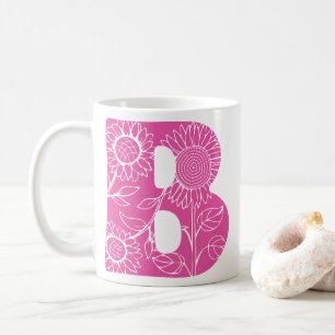 Capital letter B floral monogram Coffee Mug