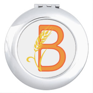 Capital letter B floral monogram Compact Mirror