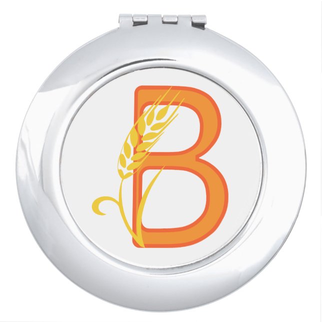 Capital letter B floral monogram Compact Mirror (Front)