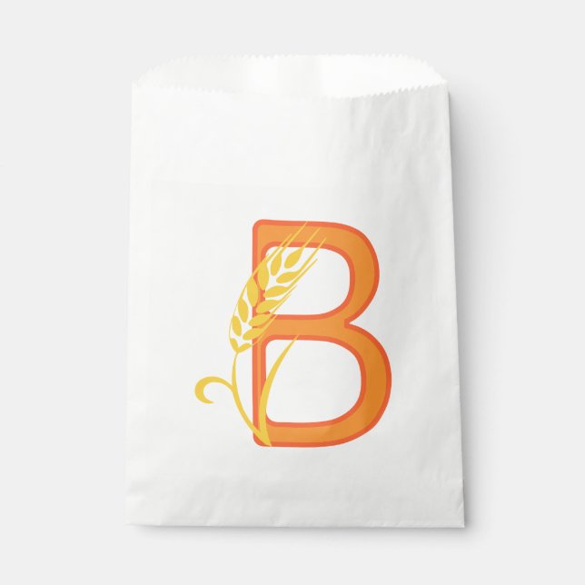 Capital letter B floral monogram Favor Bag (Front)