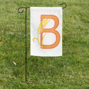 Capital letter B floral monogram Garden Flag
