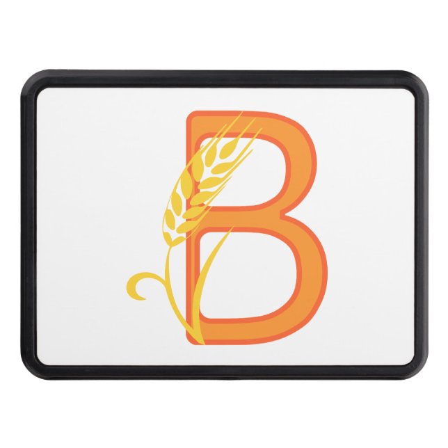 Capital letter B floral monogram Hitch Cover (Front)