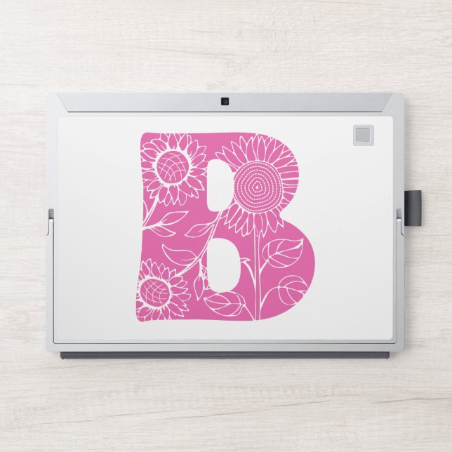 Capital letter B floral monogram HP Laptop Skin (Front)