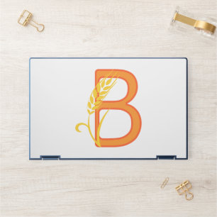 Capital letter B floral monogram HP Laptop Skin