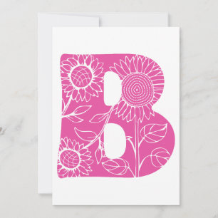 Capital letter B floral monogram Invitation