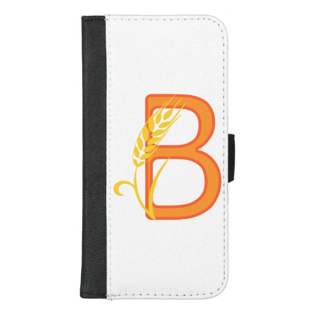 Capital letter B floral monogram iPhone Wallet Case (Front)