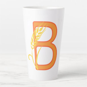 Capital letter B floral monogram Latte Mug