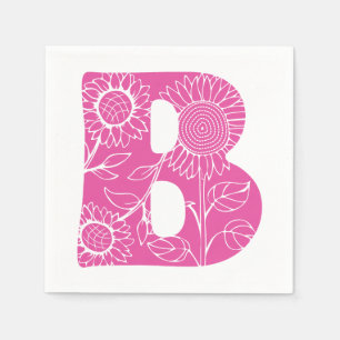 Capital letter B floral monogram Napkins