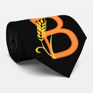Capital letter B floral monogram Neck Tie