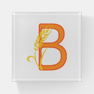 Capital letter B floral monogram Paperweight