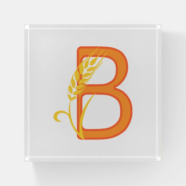 Capital letter B floral monogram Paperweight (Front)