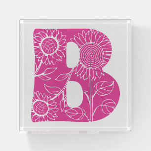 Capital letter B floral monogram Paperweight