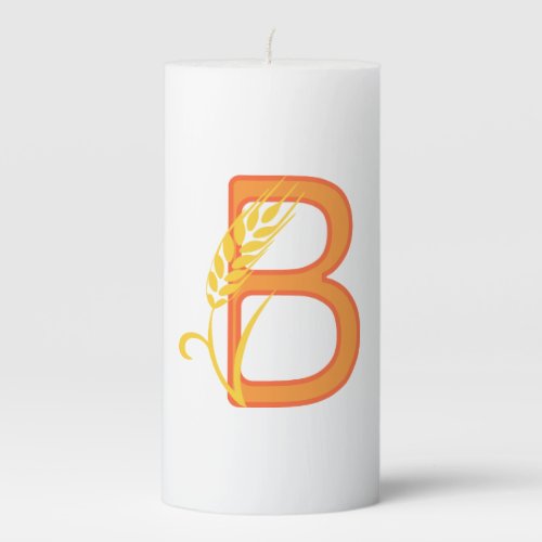 Capital letter B floral monogram Pillar Candle