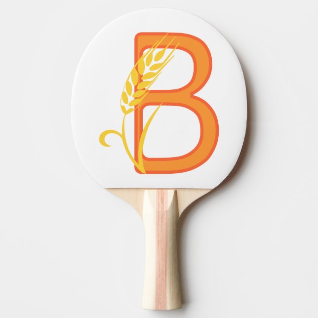 Capital letter B floral monogram Ping Pong Paddle (Front)