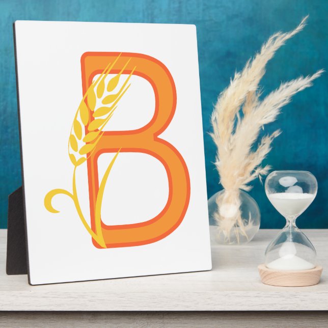 Capital letter B floral monogram Plaque (Side)