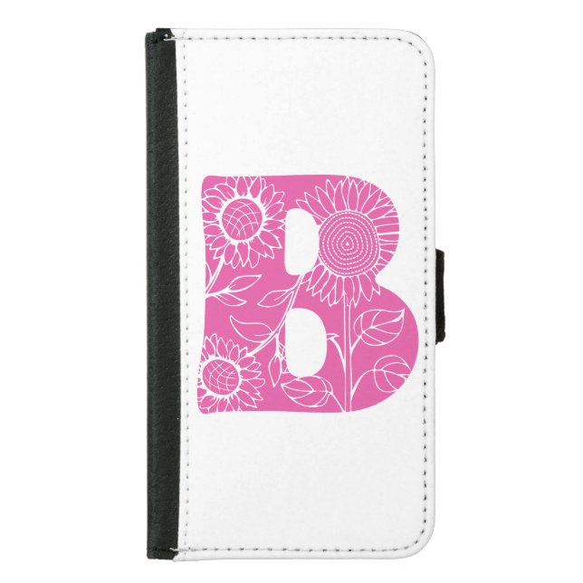 Capital letter B floral monogram Samsung Galaxy Wallet Case (Front)