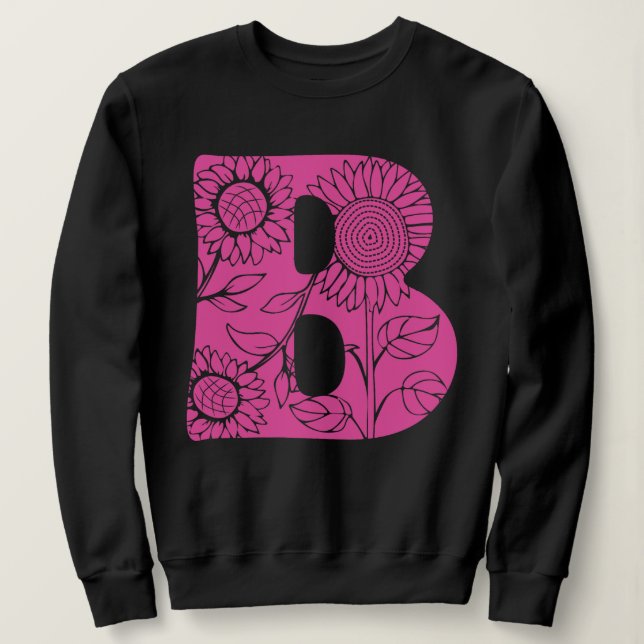Capital letter B floral monogram Sweatshirt (Design Front)