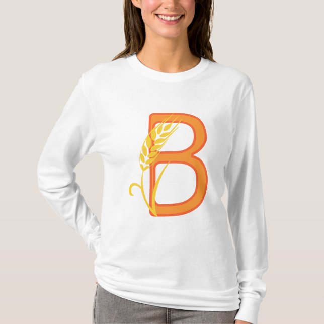 Capital letter B floral monogram T-Shirt (Front)