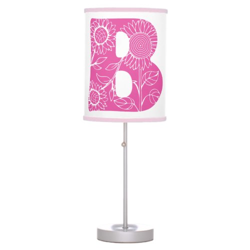 Capital letter B floral monogram Table Lamp