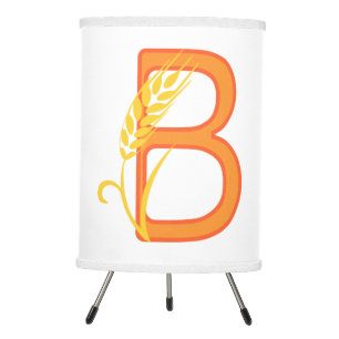 Capital letter B floral monogram Tripod Lamp