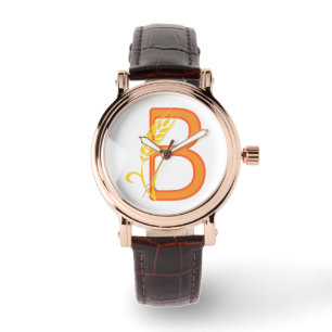 Capital letter B floral monogram Watch