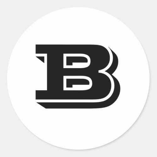 Capital Letter B White Round Stickers by Janz