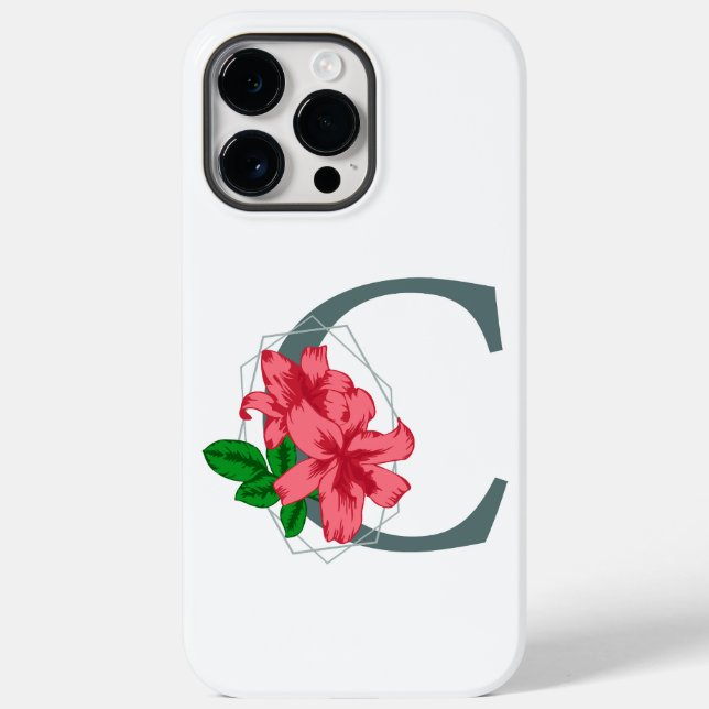 Capital letter C floral monogram Case-Mate iPhone Case (Back)