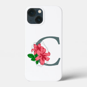 Capital letter C floral monogram iPhone 13 Mini Case