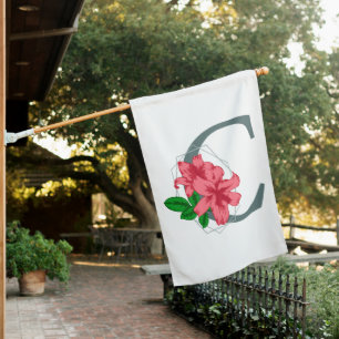 Capital letter C floral monogram House Flag