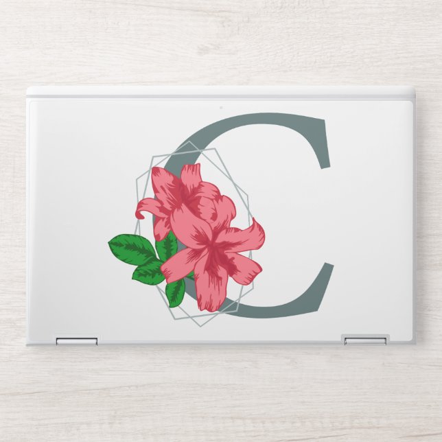 Capital letter C floral monogram HP Laptop Skin (Front)