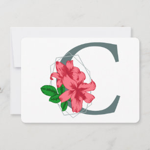 Capital letter C floral monogram Invitation