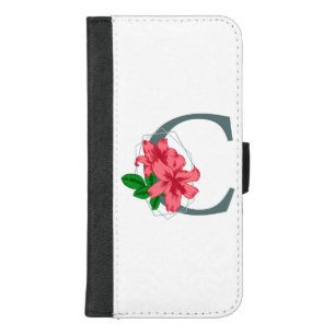 Capital letter C floral monogram iPhone 8/7 Plus Wallet Case