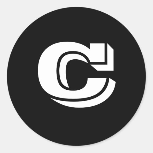 Capital Letter C Large Round Stickers by Janz