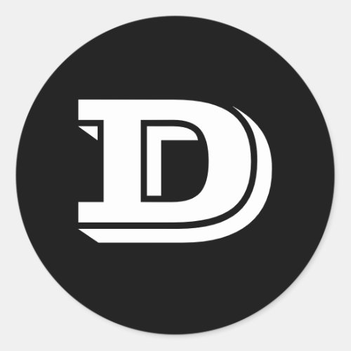 Capital Letter D Large Round Stickers by Janz