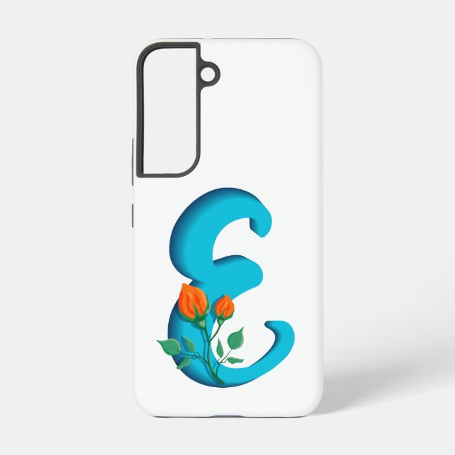Capital letter E floral monogram Samsung Galaxy Case (Back)