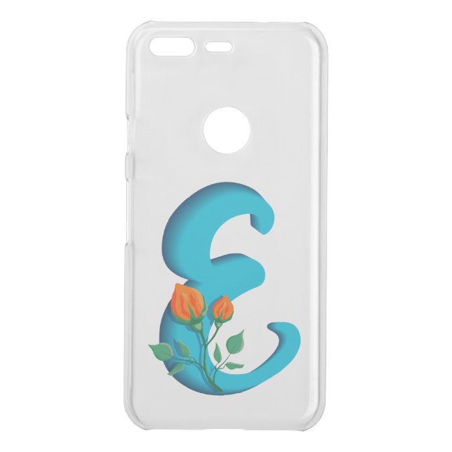 Capital letter E floral monogram Uncommon Google Pixel Case (Back)