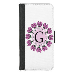 Capital letter G floral monogram iPhone 8/7 Wallet Case