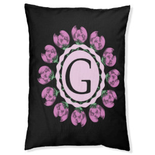 Capital letter G floral monogram Pet Bed