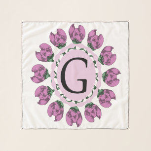 Capital letter G floral monogram Scarf