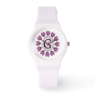 Capital letter G floral monogram Watch