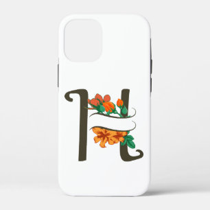Capital letter H floral monogram iPhone 12 Mini Case