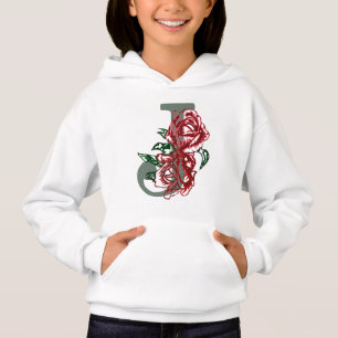 Capital letter J floral monogram Hoodie