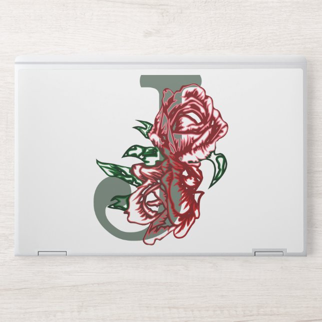 Capital letter J floral monogram HP Laptop Skin (Front)