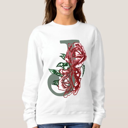 Capital letter J floral monogram Sweatshirt