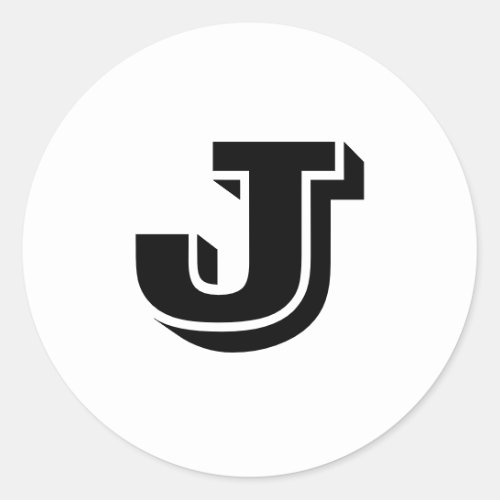Capital Letter J Large Round Stickers by Janz